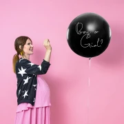 Palloncino Boy or Girl Nero per rivelazione baby shower