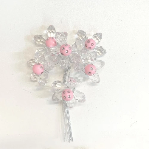 Ultimi 53 pezzi Fiore Singolo in Plex trasparente e Rosa