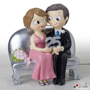Cake Topper Nozze d'argento 25 anniversario matrimonio