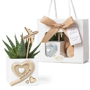 ⚡OFFERTISSIMA Bomboniera Portapiantina in resina Linea Tratto con scritta "Amore"