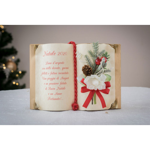 Idea Regalo Natale - Libro con frase di Buon Natale - interamente fatto a mano