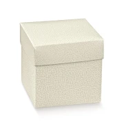 ULTIMI 10 pezzi Scatola Fondo/Coperchio Pelle Bianco 16,5x16,5x h 14
