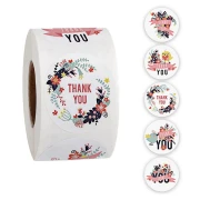 Adesivo "thank you" floreale