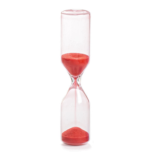 Bomboniere o Segnaposto 2024 Clessidra mini in vetro con sabbia rossa
