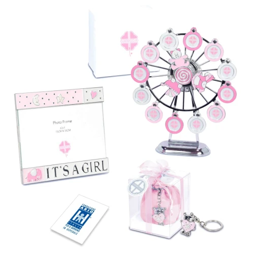 Bomboniere Solidali Quadrifoglio Linea Nuvola Battesimo e Nascita Femmina 2026