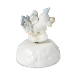Bomboniera Battesimo Nascita per maschio Carillon Unicorno in offerta stock