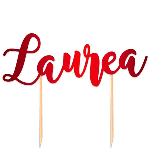 Decorazione per Laurea con torta e bastoncini legno