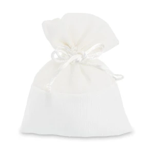 Ultimi 27 pezzi Sacchettini portaconfetti Eleganti in Tessuto e Organza Bianco