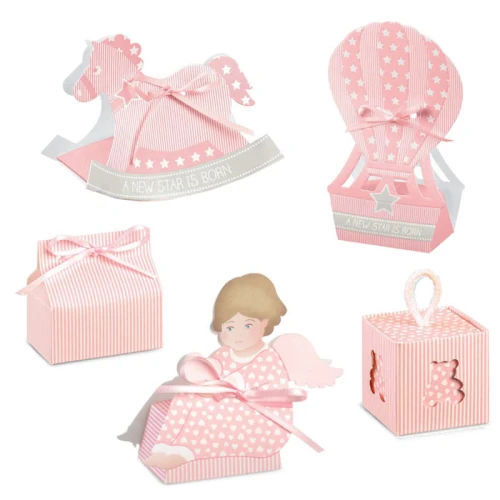scatoline portaconfetti per battesimo BIMBA