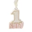 Bomboniera 1° compleanno bimba ciondolo numero 1 rosa
