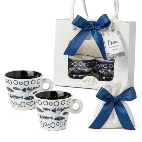 Idee Bomboniere Originali Set 2 tazzine da caffè tema mare