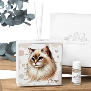 Bomboniere 2027 Tema Gatto Profumatore a LED Personalizzabile