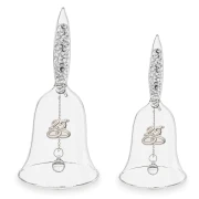 Bomboniera Nozze d'argento Campanella in vetro soffiato con strass e placca in argento