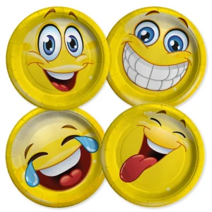 8 Piatti carta cm.18 tema Emoticons