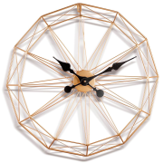 Regalo orologio grande moderno in metallo oro