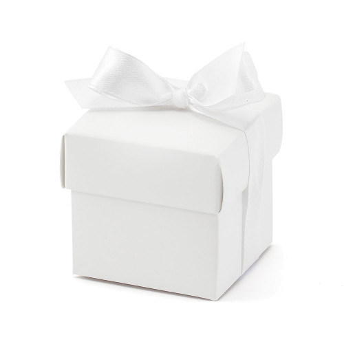 10 scatoline porta confetti bianche con nastro