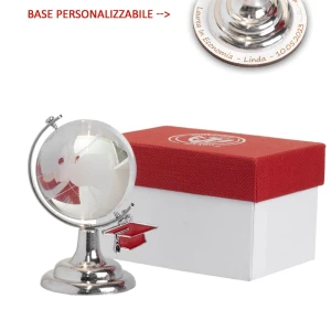 Bomboniera Laurea 2026 mappamondo personalizzabile