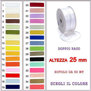 nastro in raso 25mm rotolo da 50mt