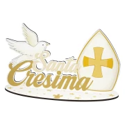 Decorazione da tavolo "Santa Cresima" con colomba e calice
