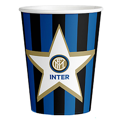 8 bicchieri di carta 260 ml per festa tema Inter
