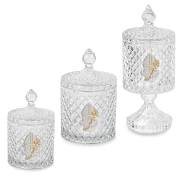 Bomboniere Cresima scatola portagioie in vetro a punta con placca in argento