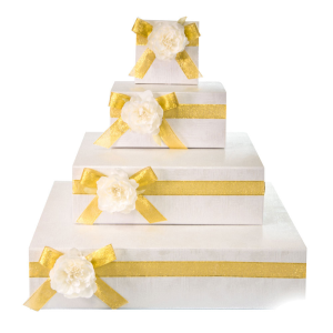 Torta Cesto struttura Porta Bomboniere nozze oro