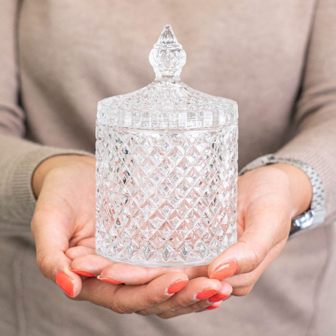 Scatola Portagioie In Vetro Con Coperchio - Grande 28x18.5x10 Cm - Per Collezioni E Decorazione