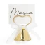 Campanelle Tirabaci Matrimonio Oro Segnaposto con Cartoncini e Nastro Kit 12 pz
