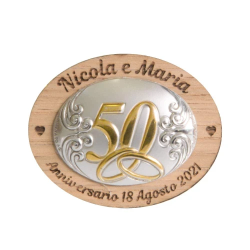 Bomboniere Personalizzate Nozze d\'Oro calamita incisa bomboniere la rosa