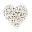 Cuore in legno intrecciati di vimini bianco per decorazione