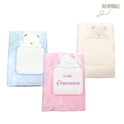 Coperta da lettino in pile ricamabile 105x150 cm