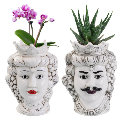 Bomboniere e Regali Teste di Moro grandi in porcellana vaso porta piante