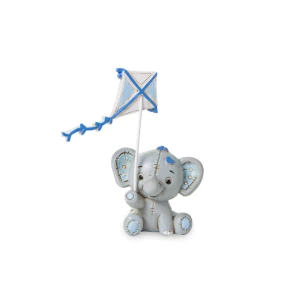 Bomboniere Battesimo e Nascita Elefantino Standard con Aquilone Celeste in resina