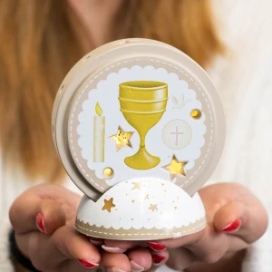 Bomboniere Comunione Linea Pittura 2026 Luce LED con calice e base decorata