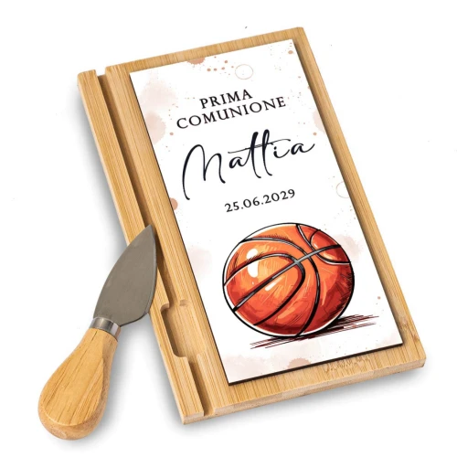 Bomboniere Personalizzate Tagliere con coltellino Tema Basket