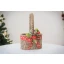 Idea Regalo Natale - Portabottiglie in vimini con decoro rosso