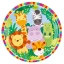 8 piattini di carta 23 cm Tema animali della Giungla
