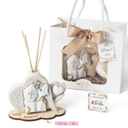 Bomboniere Cresima Linea Petrus 2026 Profumatore con icona cappello e bastone e base decorata