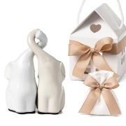 Bomboniere coppia Elefanti in ceramica intrecciati 2027