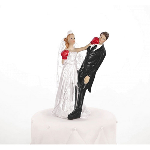 cake topper sposi sposa pugno pugilato boxing  per torta matrimonio