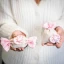 Sacchettini portaconfetti rosa rustici con fantasia quadretto e gessetto cuore