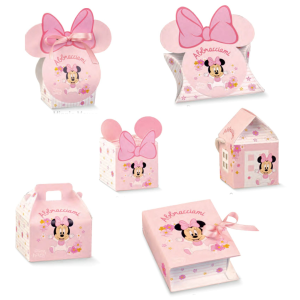 Scatoline Portaconfetti Battesimo Nascita Bomboniere Disney Minnie Topolina abbracciami