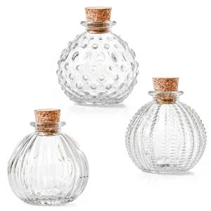 Bomboniere Utili bottiglie in vetro con tappo di sughero in 3 modelli assortiti 200 ml