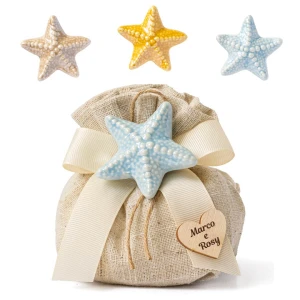 Bomboniere Linea Star 2026 Magnete Stella marina in porcellana brillante