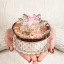 Bomboniera Candela Diamond con Rosa e Fiore in Cristallo Swarovski - Alta Qualità