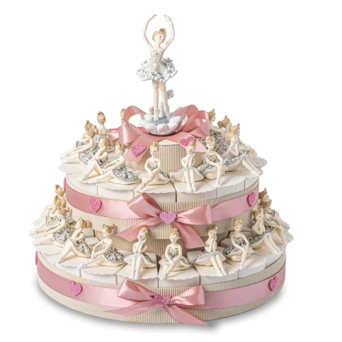 Torta Bomboniere femmina con ballerina da 35 fette