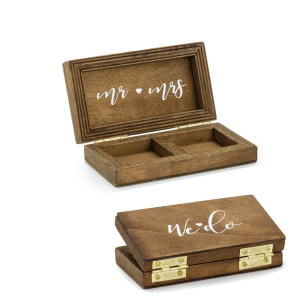 cuscino portafedi Matrimonio Originale Scatolina legno Rustica