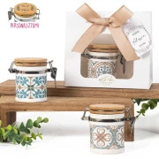 ⚡ OFFERTISSIMA Bomboniere Barattoli Ermetici in porcellana con decoro maioliche e legno