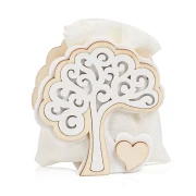 Bomboniere 2026 Linea Boucle' Scatolina Portaconfetti con sacchettino e albero della vita