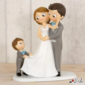 Cake Topper Sposi con bambino bimbo figlio